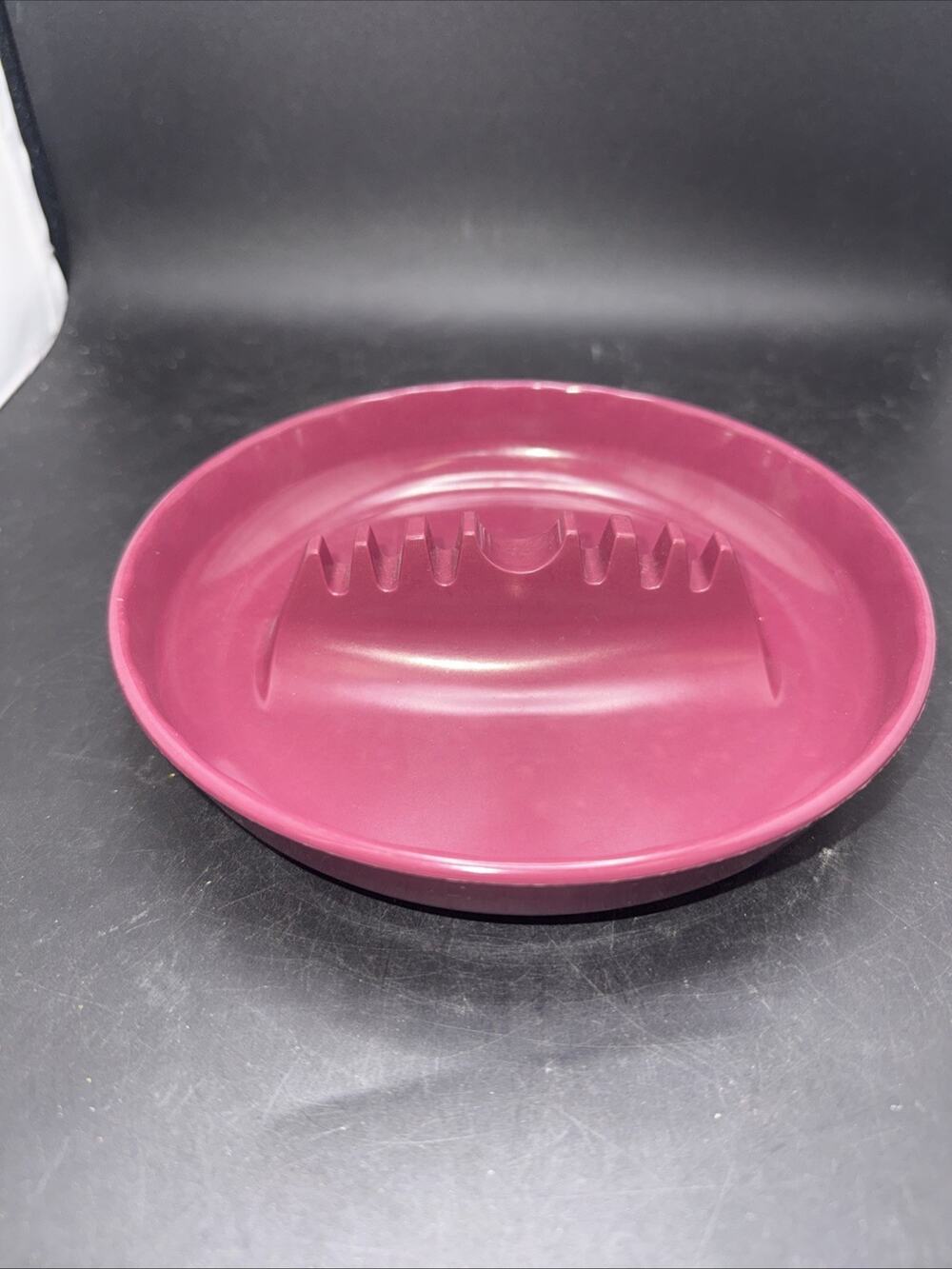 Vintage Ges-Line Melamine Ashtray Burgundy Red Mid Century Modern 1960s